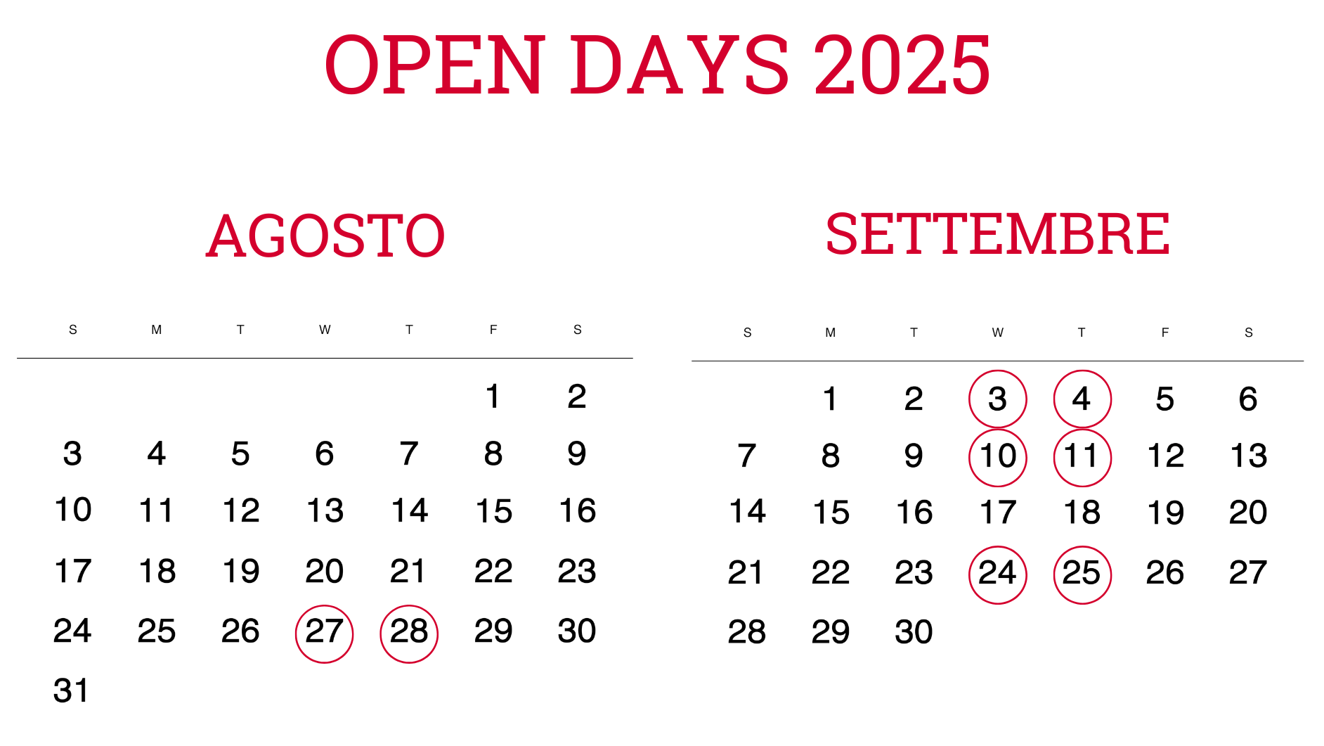 inlingua L – banner landing OPENDAY_2025_calendario